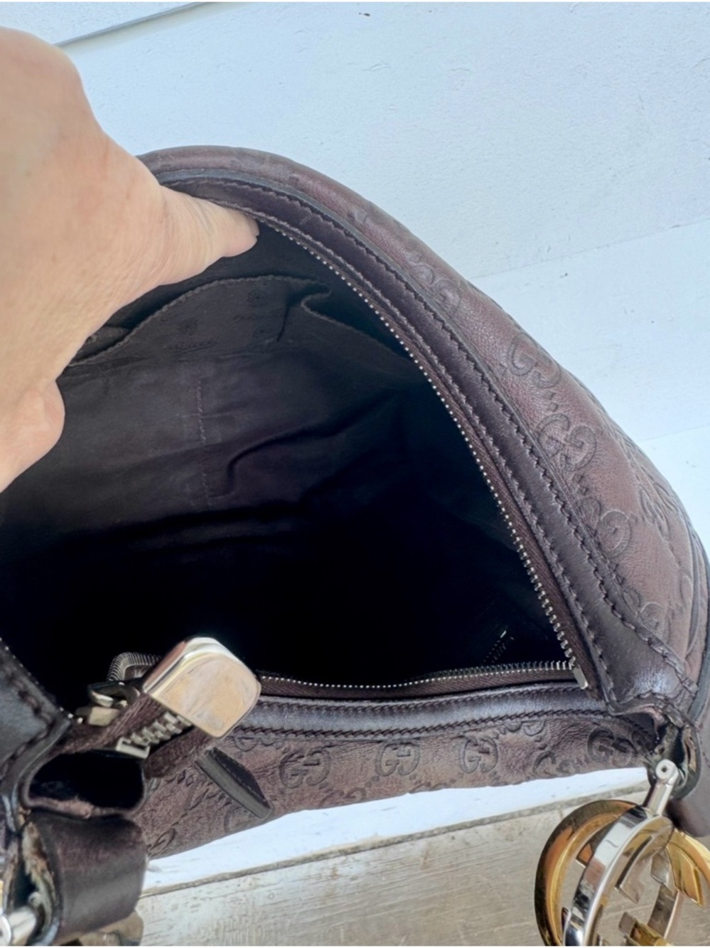 Gucci Brown Guccissima GG Twins Hobo - Picture 13 of 13